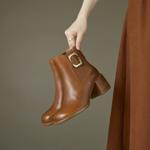 Luxury Handmade Leather Ladies' Shoes: Timeless Elegance(Edfmr7066)