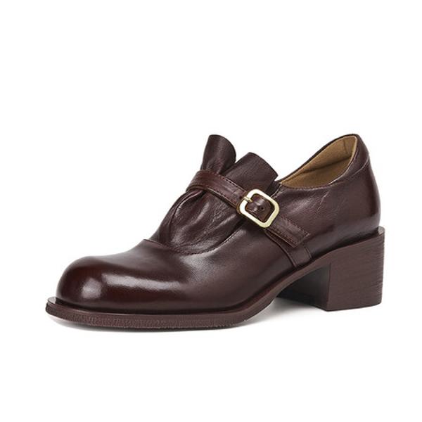 Handcrafted Luxury Leather Women's Shoes for Elegance(Edfmr7365)