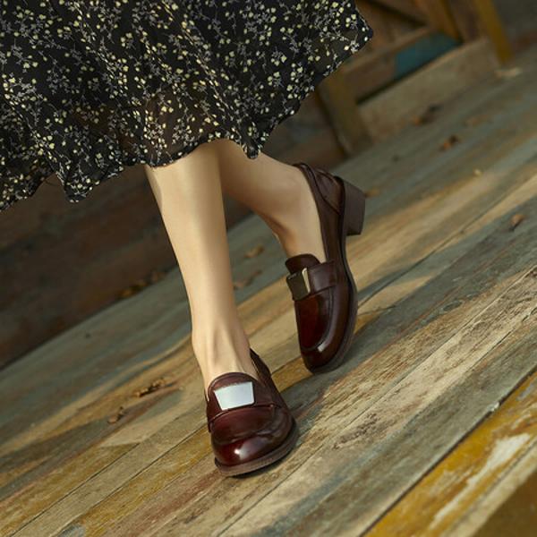 Handcrafted Luxury Leather Women's Shoes with Premium Quality(Edfmr7535)