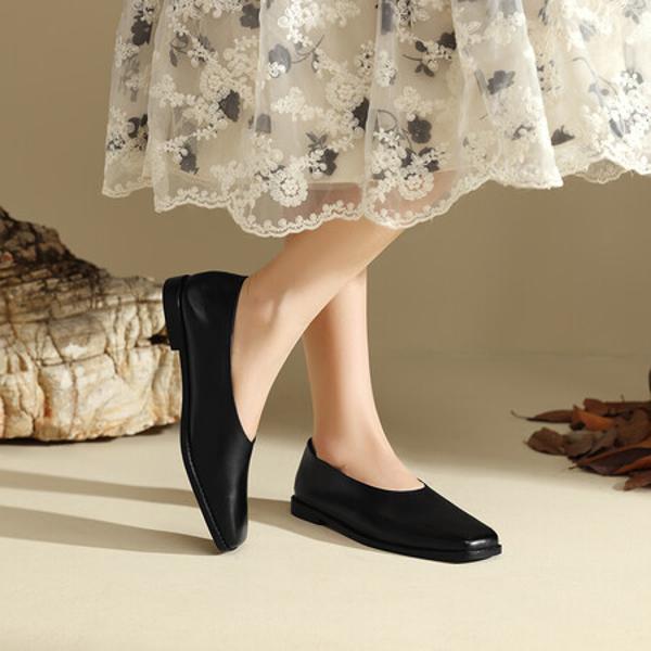 Luxurious Handcrafted Leather Women's Shoes for Elegance(Edfmr8095)