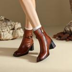 Handcrafted Luxury Leather Women's Shoes(Edfmr796-3)