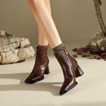 Elegant Handmade Leather Women's Shoes, Exquisite Craftsmanship(Edfmr807-1)