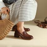 Elegant Luxury Handmade Leather Women's Shoes(Edfmr8113)