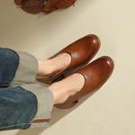 Handcrafted Luxury Leather Women's Shoes: Elegance in Every Stitch(Edfmr8112)