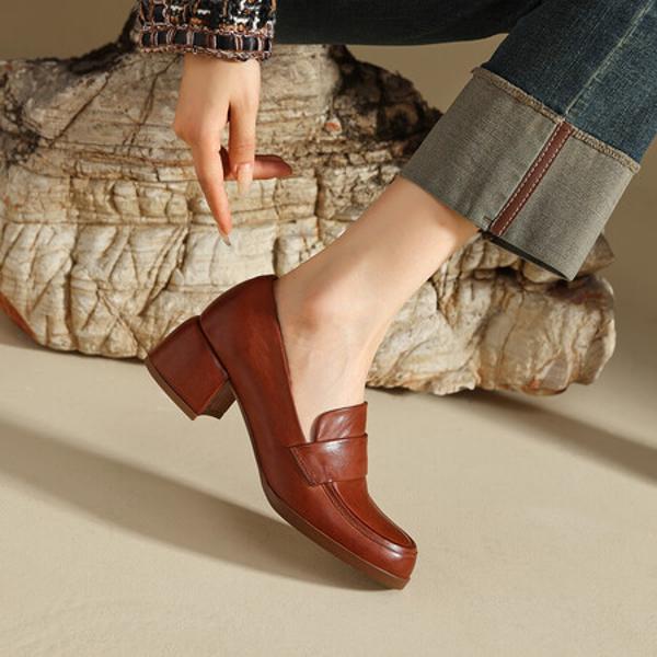 Elegant Handcrafted Premium Leather Women’s Shoes(Edfmr811-1)