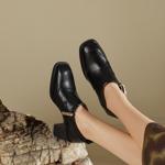 Handcrafted Luxury Leather Women's Shoes: Elegance Through Artisanal Craftsmanship(Edfmr8203)