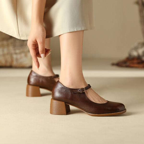 Handcrafted Leather Women's Shoes: Luxurious Elegance(Edfmr8171)