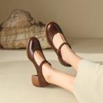 Handcrafted Leather Women's Shoes: Luxurious Elegance(Edfmr8171)