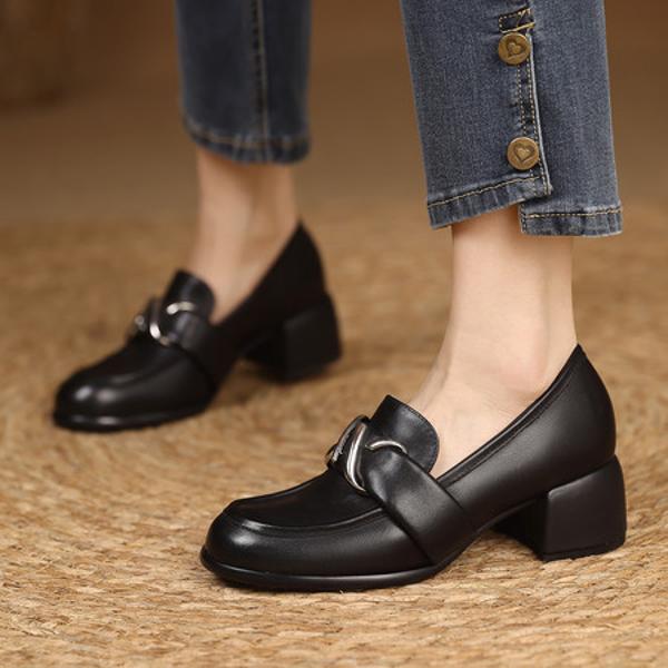 Luxurious Handcrafted Leather Women's Shoes for Elegance(Edfmr84925)