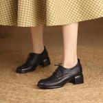 Handcrafted Leather Women's Shoes: Elegant Luxury Quality(Edfmr84933)