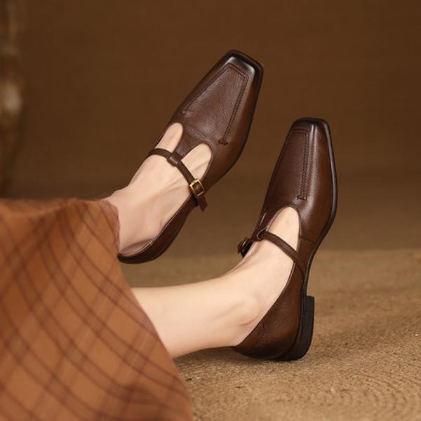 Handcrafted Luxury Leather Ladies' Shoes: Elegance in Every Detail(Edfmr85151)