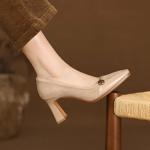 Handcrafted Luxury Leather Women’s Shoes - Elegance Redefined(Edfmr61942)