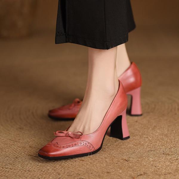 Handcrafted Luxury Leather Women's Shoes for Unmatched Elegance(Edfmr61962)