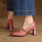 Exquisite Handcrafted Genuine Leather Women's Shoes for Luxurious Elegance(Edfmr61966)