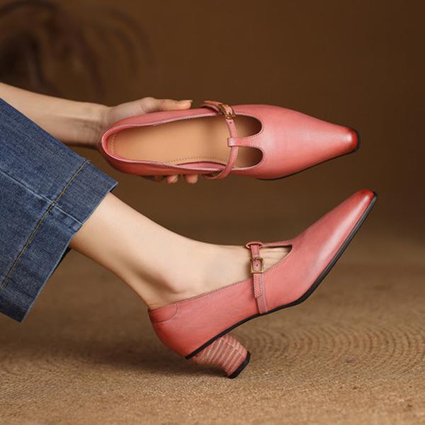 Exquisite Handcrafted Leather Shoes for Elegant Women(Edfmr85361)