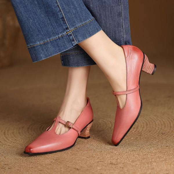 Exquisite Handcrafted Leather Shoes for Elegant Women(Edfmr85361)