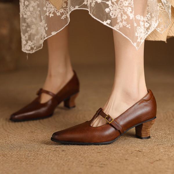 Exquisite Handcrafted Leather Shoes for Elegant Women(Edfmr85361)