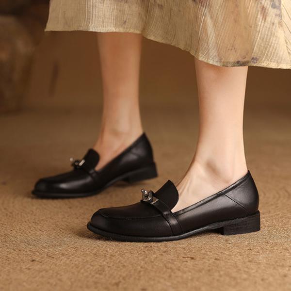 Exquisite Handcrafted Leather Women's Shoes for Elegance(Edfmr85252)