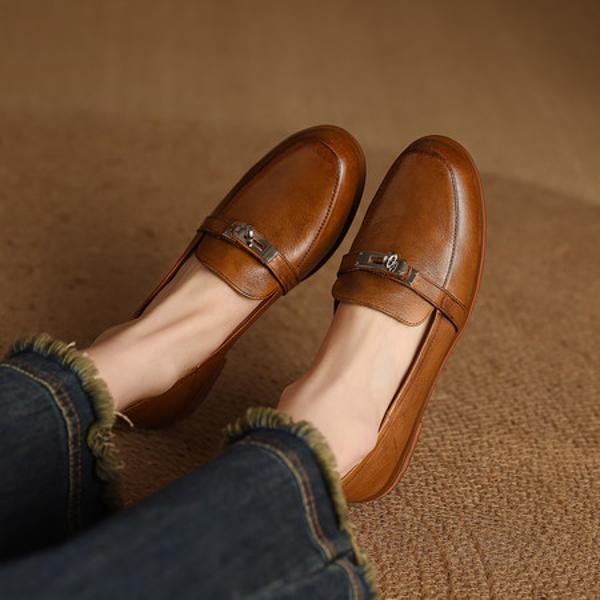 Exquisite Handcrafted Leather Women's Shoes for Elegance(Edfmr85252)