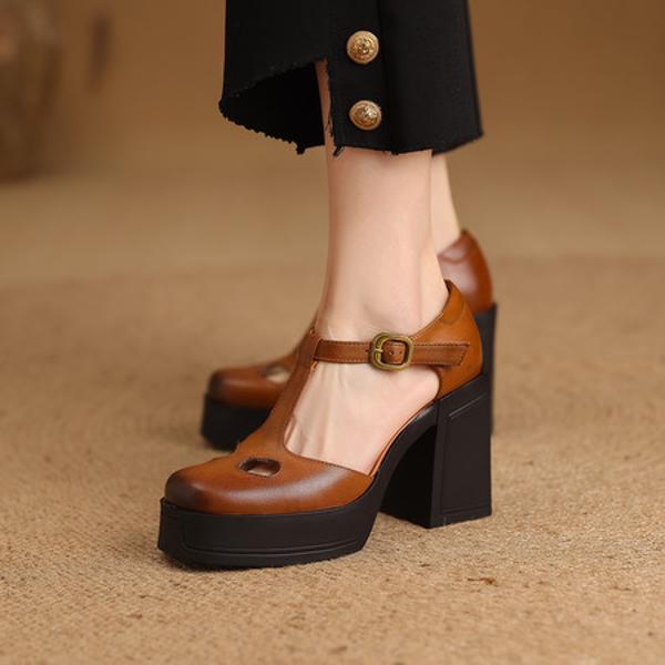 Exquisite Handcrafted Leather Women's Shoes: Luxurious Elegance(Edfmr85781)