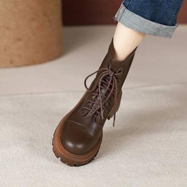 Handcrafted Luxury Genuine Leather Women's Shoes - Elegance in Every Stitch(Edlnx1069)