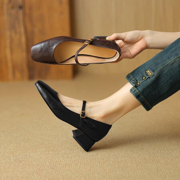 Elegant Handcrafted Genuine Leather Women's Shoes of Luxe Craftsmanship(Edlnx9377)