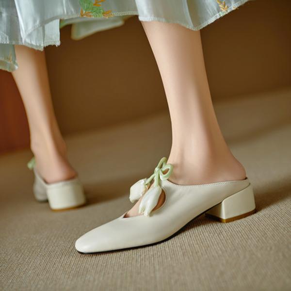 Elegant Handmade Leather Women's Shoes - Luxurious Craftsmanship(Edlnx9399)