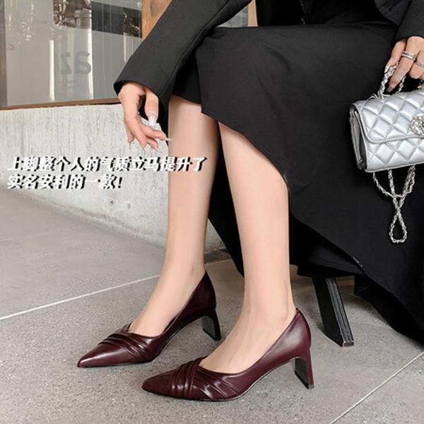 Luxurious Handmade Leather Women's Shoes with Superior Craftsmanship(EdmdA6292)