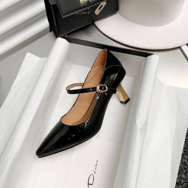 Exquisite Handcrafted Leather Heels for Elegant Women(EdslG300-1)