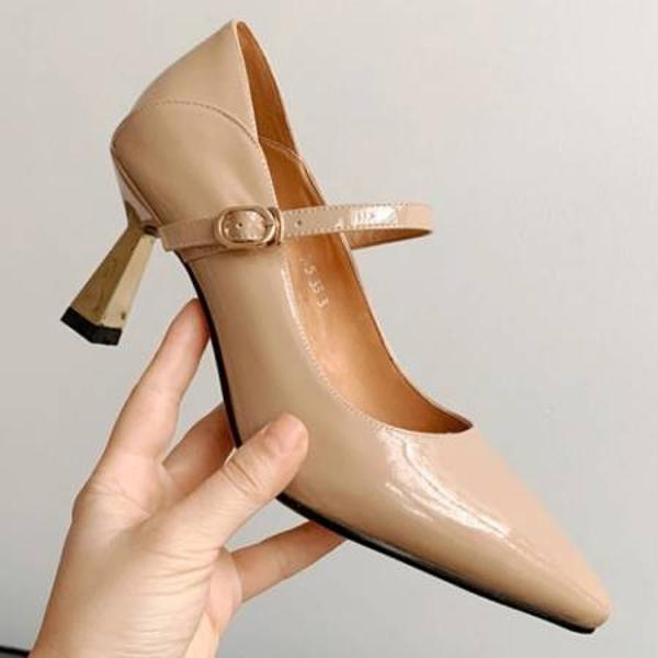 Exquisite Handcrafted Leather Heels for Elegant Women(EdslG300-1)