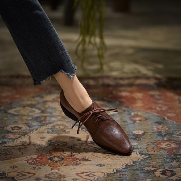 Handcrafted Luxury Leather Women's Shoes - Timeless Elegance(EdslG145)