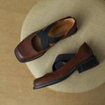 Handcrafted Genuine Leather Luxury Women's Shoes with Elegance(EdslG347)