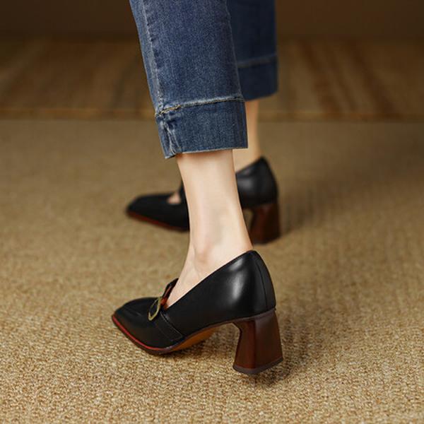 Handcrafted Genuine Leather Women's Shoes: Elegance in Every Stitch(EdslG384)