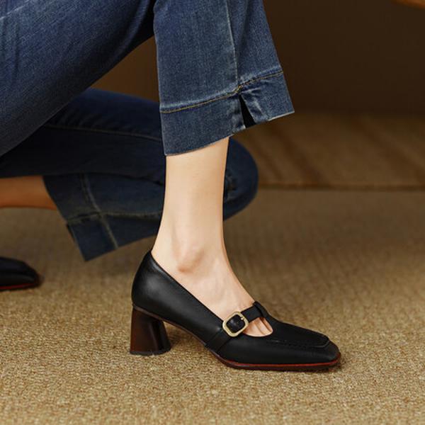 Handcrafted Genuine Leather Women's Shoes: Elegance in Every Stitch(EdslG384)