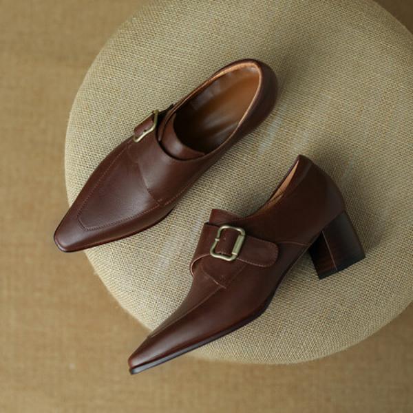 Elegant Handcrafted Genuine Leather Women's Shoes(EdslG349)