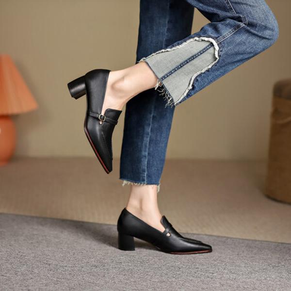 Handcrafted Leather Women's Shoes - Luxurious Elegance Redefined(EdslG348)