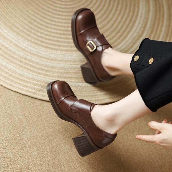 Handcrafted Genuine Leather Women's Shoes: Luxury & Elegance(EdslG432-1)