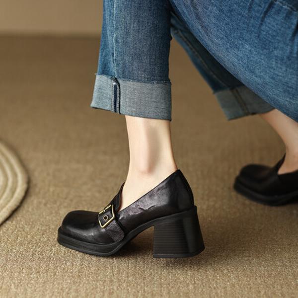 Elegant Handmade Genuine Leather Women's Shoes: Luxury Craftsmanship & Quality(Edsl2339)