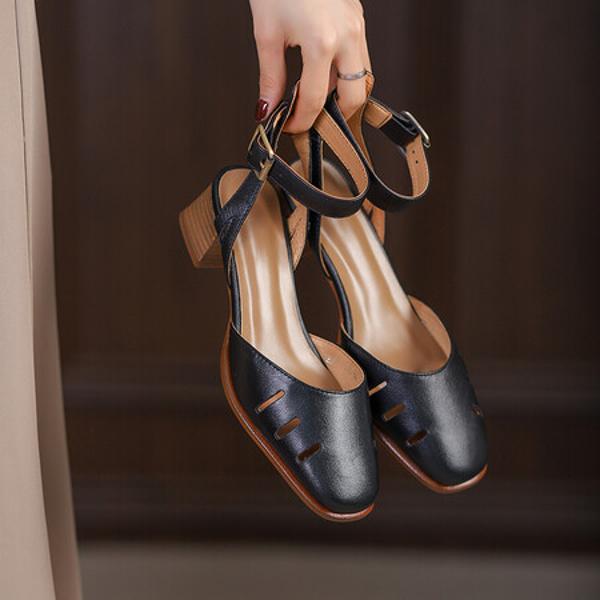 Handcrafted Leather Women's Shoes: Elegant Luxury Quality(EdslG299-1)