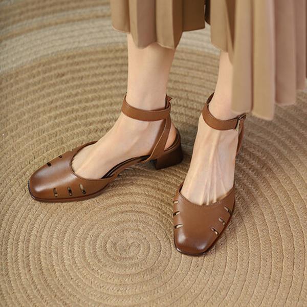 Handcrafted Leather Women's Shoes: Elegant Luxury Quality(EdslG299-1)