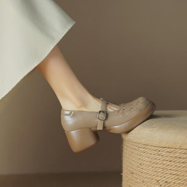 Exquisite Handmade Genuine Leather Women’s Shoes: Elegance Meets Luxury Craftsmanship(Edsl2649)