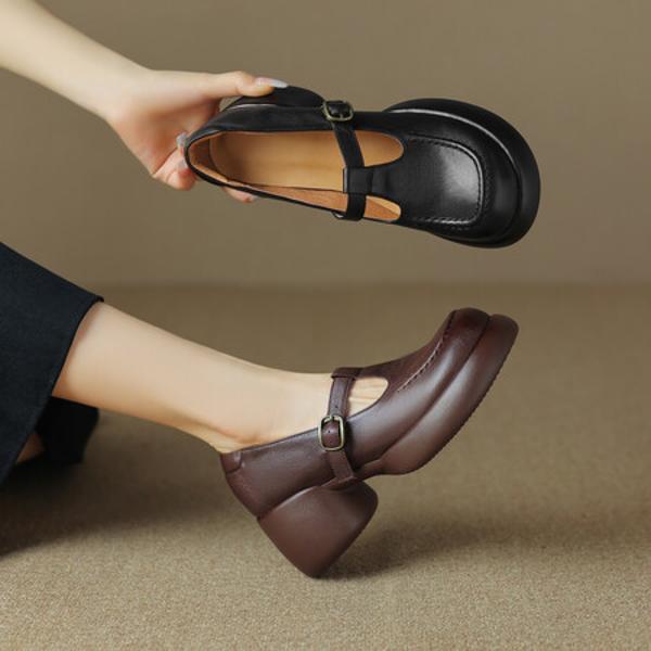 Elegant Handmade Leather Women's Shoes - Luxury Craftsmanship(Edsl2648)