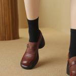 Exquisite Handmade Leather Women's Shoes: Elegance and Luxury in Every Stitch(Edsl2743)