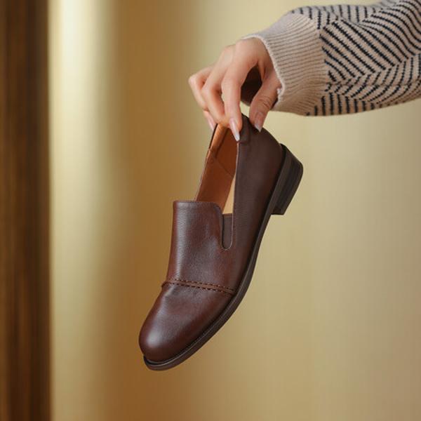 Handcrafted Luxury Leather Women's Shoes with Elegance(Edsl2738)