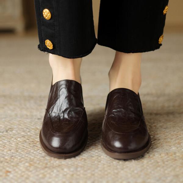 Handcrafted Luxury Leather Women's Shoes: Elegance in Every Stitch(Edsl2799)