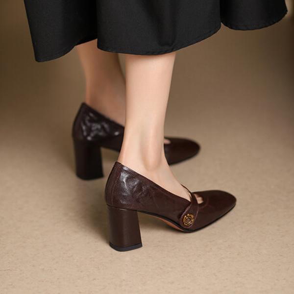 Elegant Handcrafted Leather Women's Shoes: High-End Quality and Artisanal Craftsmanship(Edsl2827)