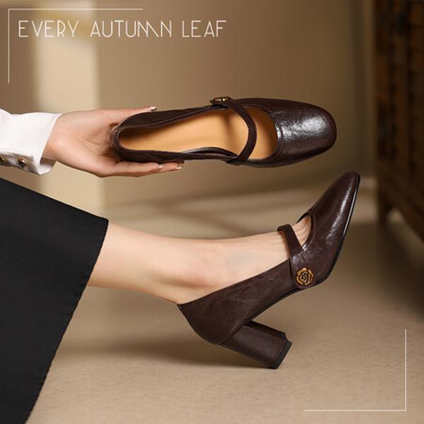 Elegant Handcrafted Leather Women's Shoes: High-End Quality and Artisanal Craftsmanship(Edsl2827)