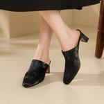 Elegant Handmade Genuine Leather Women's Shoes - Luxury Craftsmanship(Edsl2856)