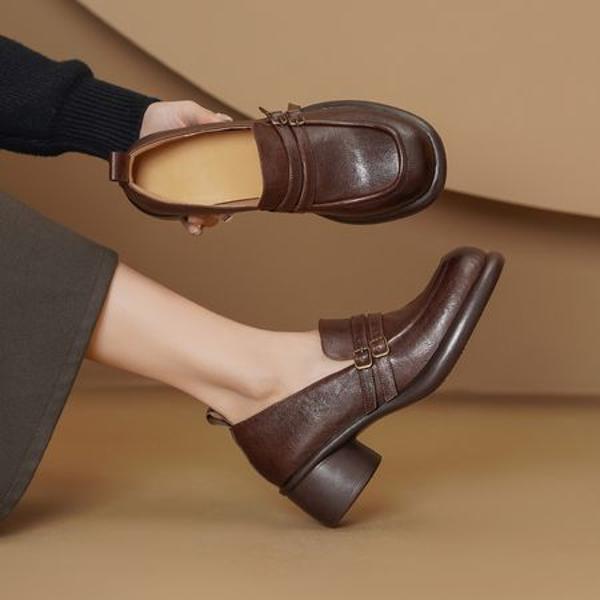 Exquisite Handmade Leather Women's Shoes: A Luxurious Blend of Craftsmanship and Elegance(Edsl3098)