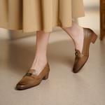 Crafted Elegance: Handcrafted Genuine Leather Women's Shoes(Edsl3131)